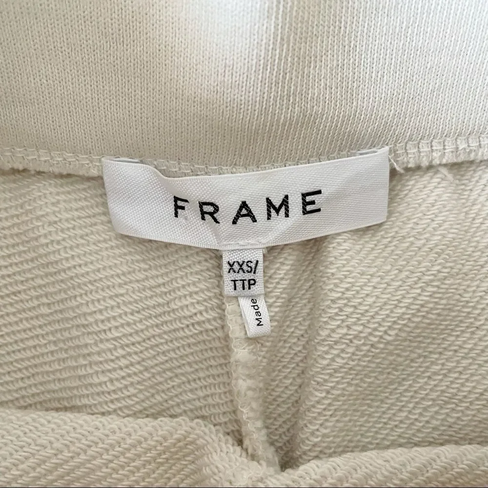 FRAME Vintage Bike Shorts Whisper White Cream Biker Shorts XXS